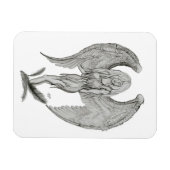 エンジェル – 白黒デザイン マグネット (横)