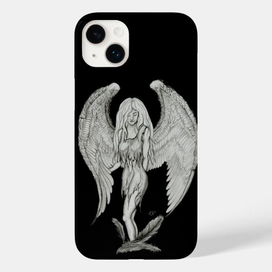 エンジェル – 白黒デザイン Case-Mate iPhoneケース (裏面)