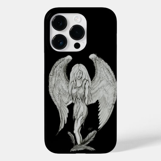 エンジェル – 白黒デザイン Case-Mate iPhoneケース (裏面)