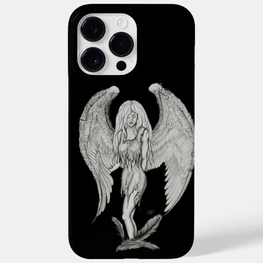 エンジェル – 白黒デザイン Case-Mate iPhoneケース (裏面)