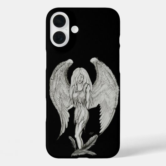 エンジェル – 白黒デザイン Case-Mate iPhoneケース (裏面)
