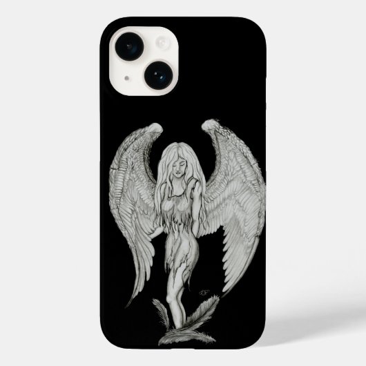 エンジェル – 白黒デザイン Case-Mate iPhoneケース (裏面)