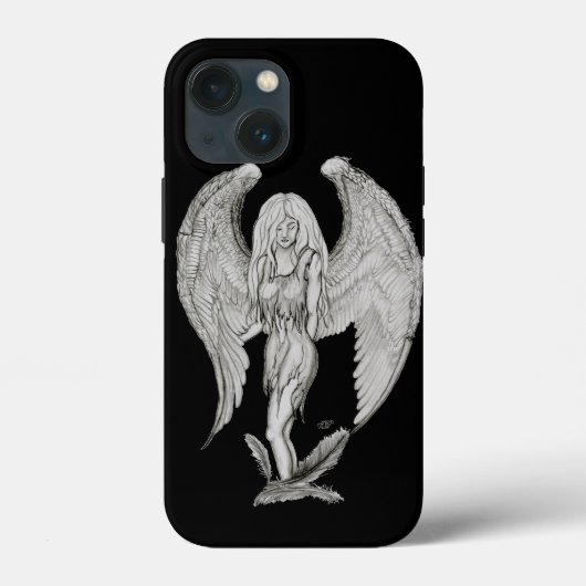 エンジェル – 白黒デザイン Case-Mate iPhoneケース (裏面)