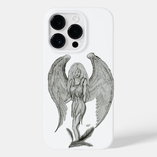 エンジェル – 白黒デザイン Case-Mate iPhoneケース (裏面)