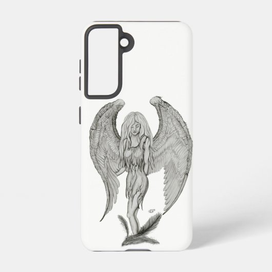 エンジェル – 白黒デザイン SAMSUNG GALAXYケース (裏面)