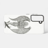 エンジェル – 白黒デザイン SAMSUNG GALAXYケース (裏面横)