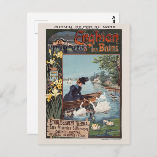 エンジエンレベインズフランスヴィンテージポスター1900 ポストカード (正面/裏面)