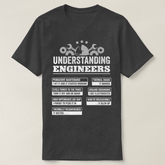 エンジニアおもしろいMechanical Engineeringについて Tシャツ (デザイン正面)