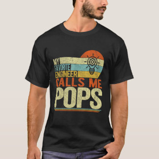 エンジニアお気に入りのが私を父の日と呼ぶポップ Tシャツ