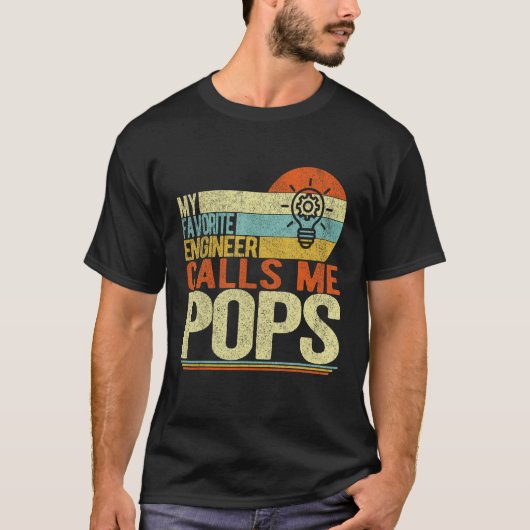 エンジニアお気に入りのが私を父の日と呼ぶポップ Tシャツ (正面)
