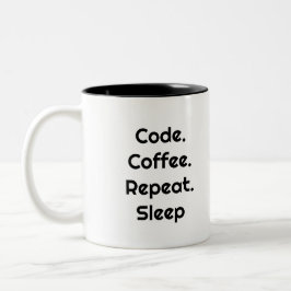 エンジニアのためのマグカップ コード コーヒー 眠り ツートーンマグカップ