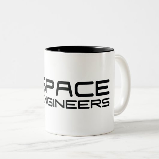 エンジニアのツートーンマグの白くか黒いSEのロゴの間隔をあけて下さい ツートーンマグカップ (正面右)