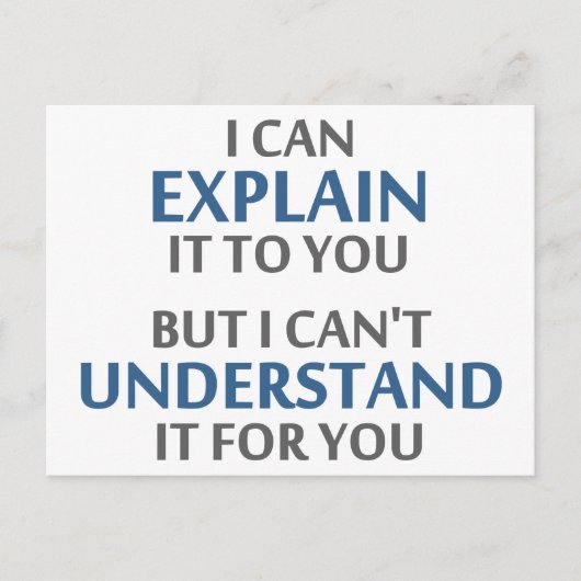エンジニアのモットーでは理解できない ポストカード (正面)