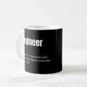 エンジニアの定義がおもしろい!ネタTシャツ コーヒーマグカップ (正面左)