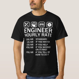 エンジニアの時間給価格の図表の労働率 Tシャツ