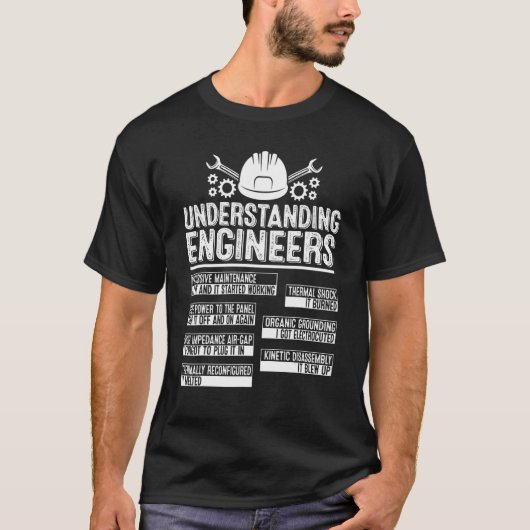 エンジニアの理解機械的な皮肉の縁起 Tシャツ (正面)