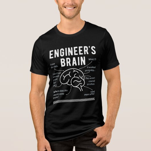 エンジニアの脳 - 学生のための楽しいSTEMユーモア トライブレンドTシャツ (正面)