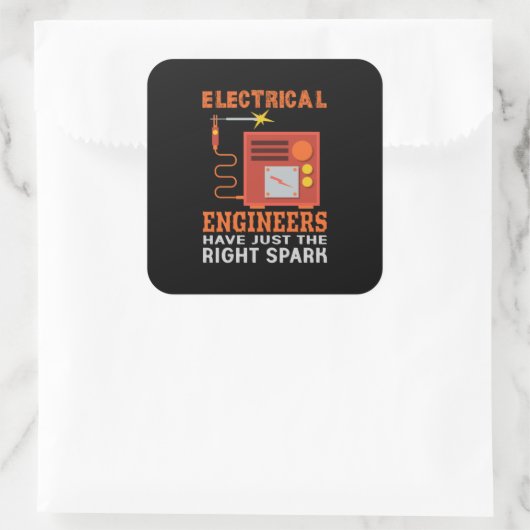 エンジニアの電気技師は正しい権利を持っている スクエアシール (バッグ)