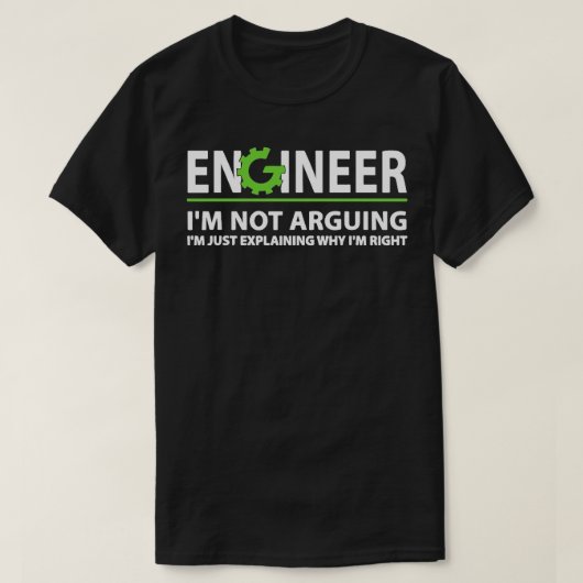 エンジニアは議論していない Tシャツ (デザイン正面)