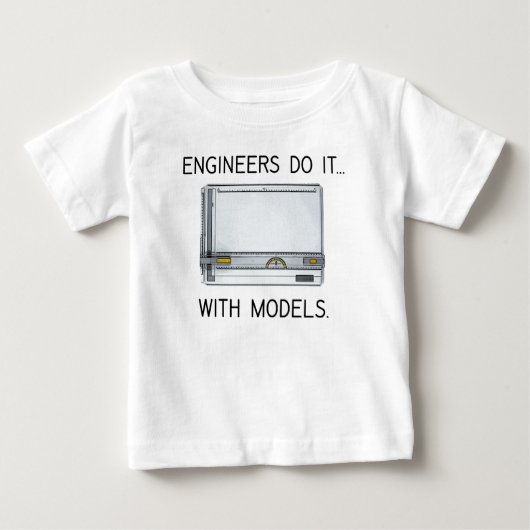 エンジニアは...モデルでやる ベビーTシャツ (正面)