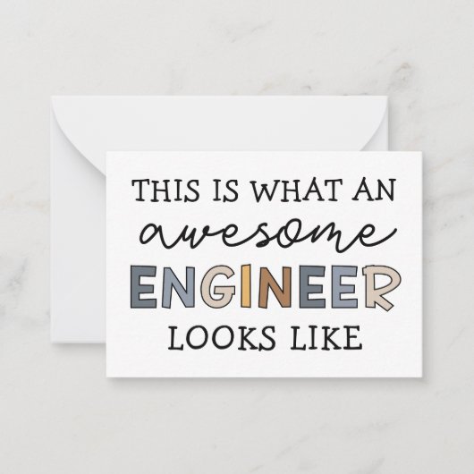エンジニアエおもしろいンシ素晴らしニア |エンジニアリング ノートカード (正面)