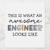 エンジニアエおもしろいンシ素晴らしニア |エンジニアリング ワインラベル (シングルラベル)