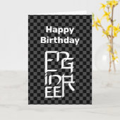 エンジニアキャラクター誕生日カード カード (黄色い花)