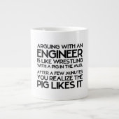 エンジニアギフトおもしろいマグとの論争 ジャンボコーヒーマグカップ (正面)