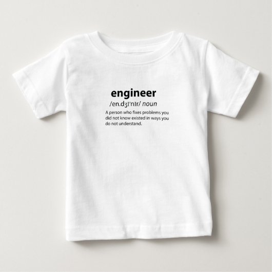 エンジニアディクおもしろいショナリ定義 ベビーTシャツ (正面)