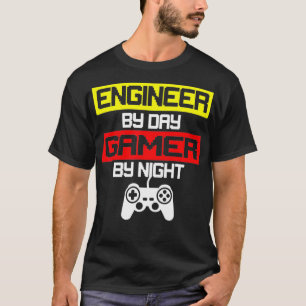 エンジニアバカッコいいイデイゲーマーバイナイトビデオゲームプレー Tシャツ