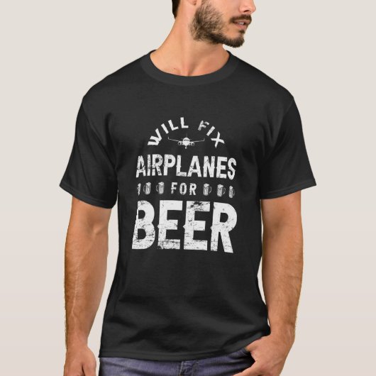 エンジニアビール技術者航空機整備士 Tシャツ (正面)