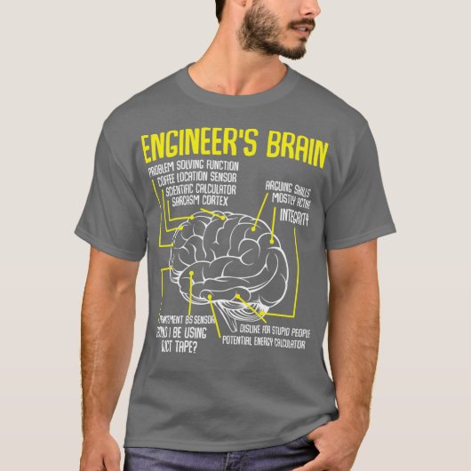 エンジニアブレインおもしろいエンジニアリングゲームプロセス Tシャツ (正面)