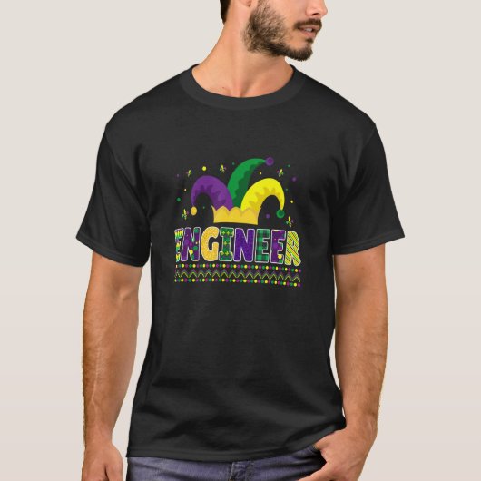 エンジニアマおもしろいルディグラスキュートなエンジニア Tシャツ (正面)