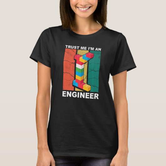 エンジニアマスタービルダー建物ブロックのアイコン Tシャツ (正面)