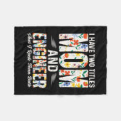 エンジニアママとエンジニアIがロック フリースブランケット (正面(横))