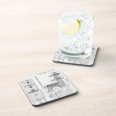 エンジニアリングの青写真の機械類のヴィンテージ コースター (右側)