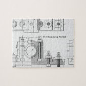 エンジニアリングの青写真の機械類のヴィンテージ ジグソーパズル (横)