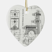 エンジニアリングの青写真の機械類のヴィンテージ セラミックオーナメント (右)
