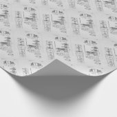 エンジニアリングの青写真の機械類のヴィンテージ ラッピングペーパー (角)