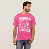 エンジニアリングは二日酔いの数学にすぎない女の子 Tシャツ (正面フル)