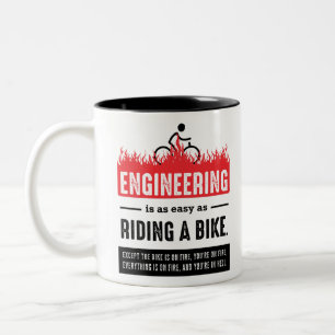 エンジニアリングは自転車に乗る簡単 ツートーンマグカップ