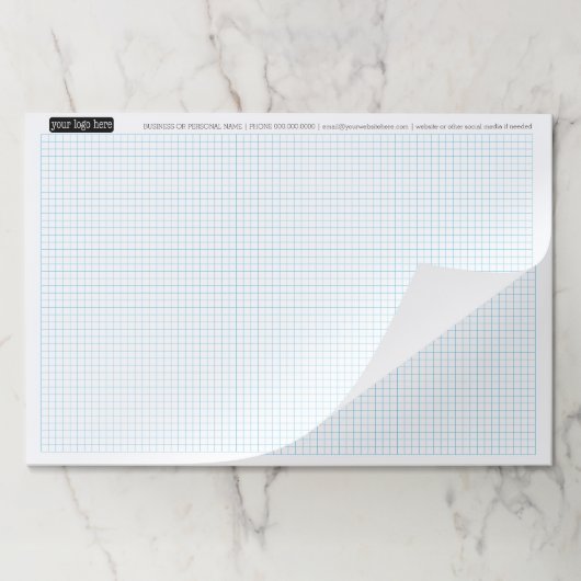 エンジニアリンググラフCalcpadロゴ付きカラー編集可能 ペーパーパッド (折り畳み)