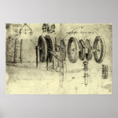 エンジニアリングスケッチ・オブ・ザ・ホイール(レオナルド・ダ・ヴィンチ) ポスター (正面)