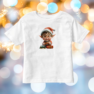 エンジニアリングベビークリスマス小妖精や小人トドラーズティー トドラーTシャツ