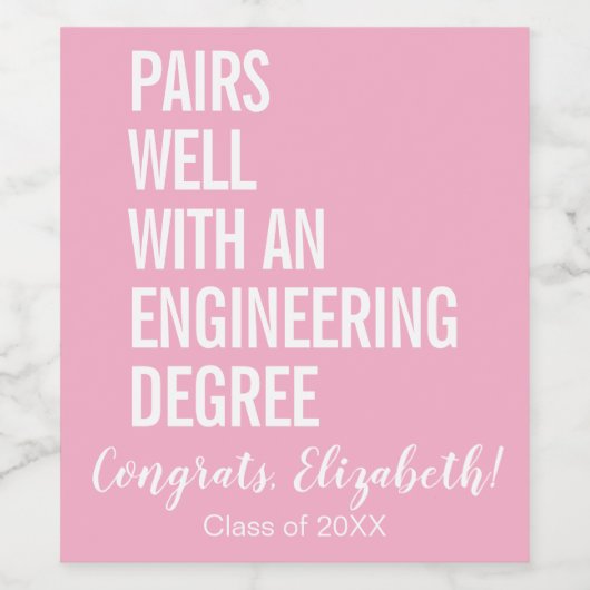 エンジニアリングモダン度の卒業生と上手にペアを組む ワインラベル (シングルラベル)