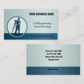 エンジニアリング及び土地測量用ロゴ名刺 名刺 (正面/裏面)