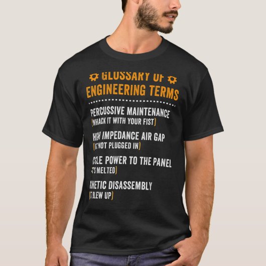 エンジニアリング用語エンジニア定義の用語集 Tシャツ (正面)