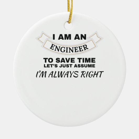 エンジニアリング私はいつも正しいエンジニア セラミックオーナメント (正面)