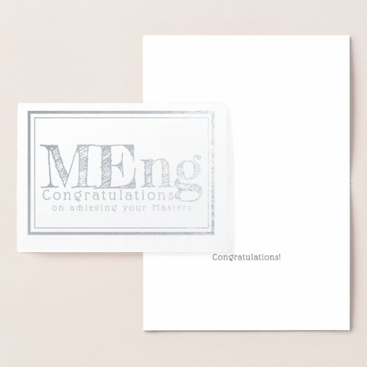エンジニアリング程度のお祝いのマスター 箔カード (ディスプレー)