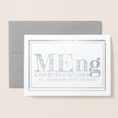 エンジニアリング程度のお祝いのマスター 箔カード (封筒付き正面)